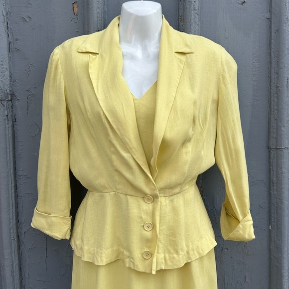 Jonelle 1950's Yellow Dress & jacket set, size vintage "12" (modern 6), - Picture 5 of 16
